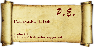 Palicska Elek névjegykártya