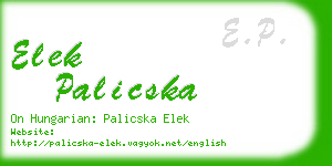 elek palicska business card